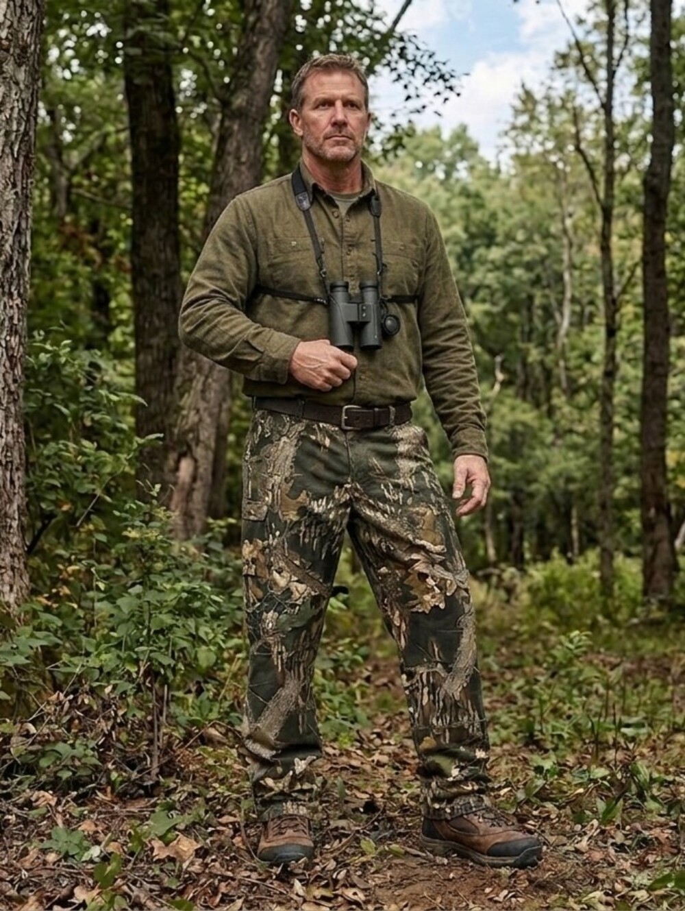 Men's Camouflage Joggers - Olive Green Camo
